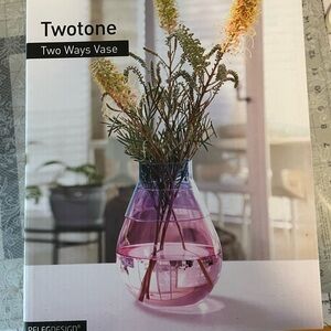 Pink and Blue Decorative TwoTone Vase